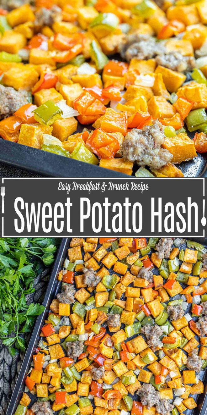 Pinterest image for Sweet Potato Hash with title text
