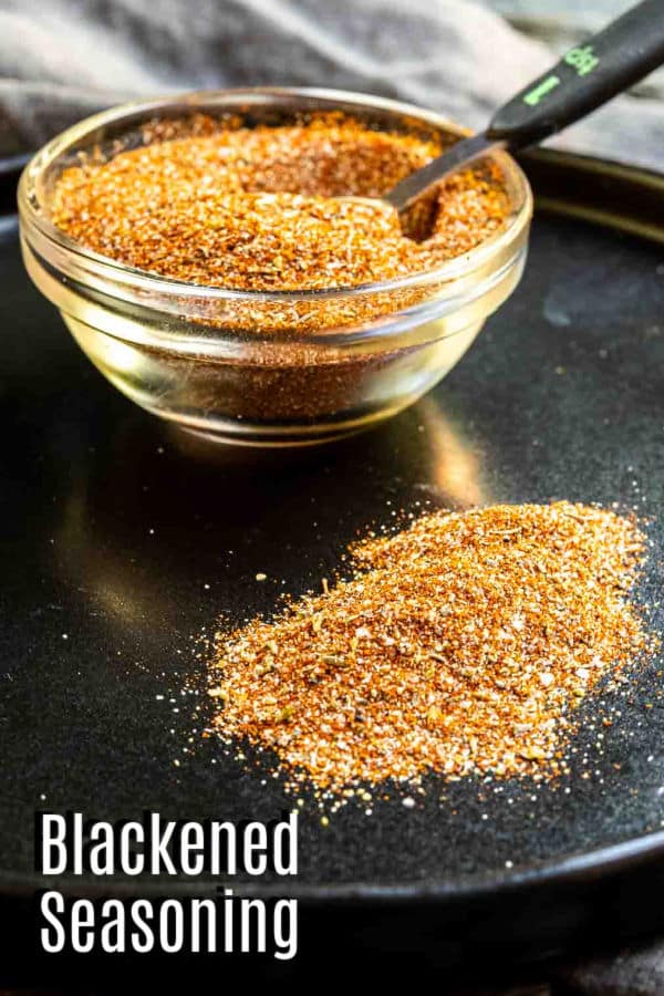 Pinterest image for Blackened seasoning with title text