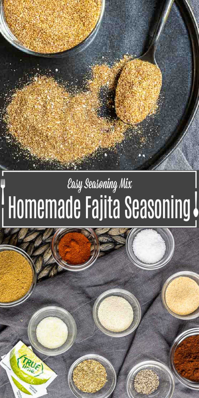Pinterest image of Homemade Fajita Seasoning with title text