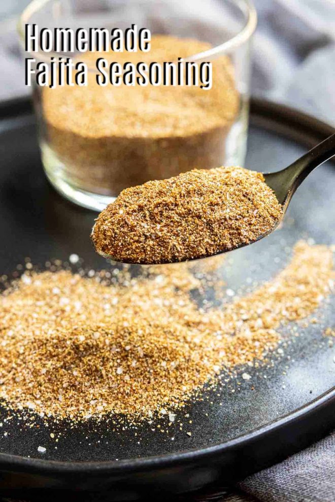 Pinterest image of Homemade Fajita Seasoning with title text