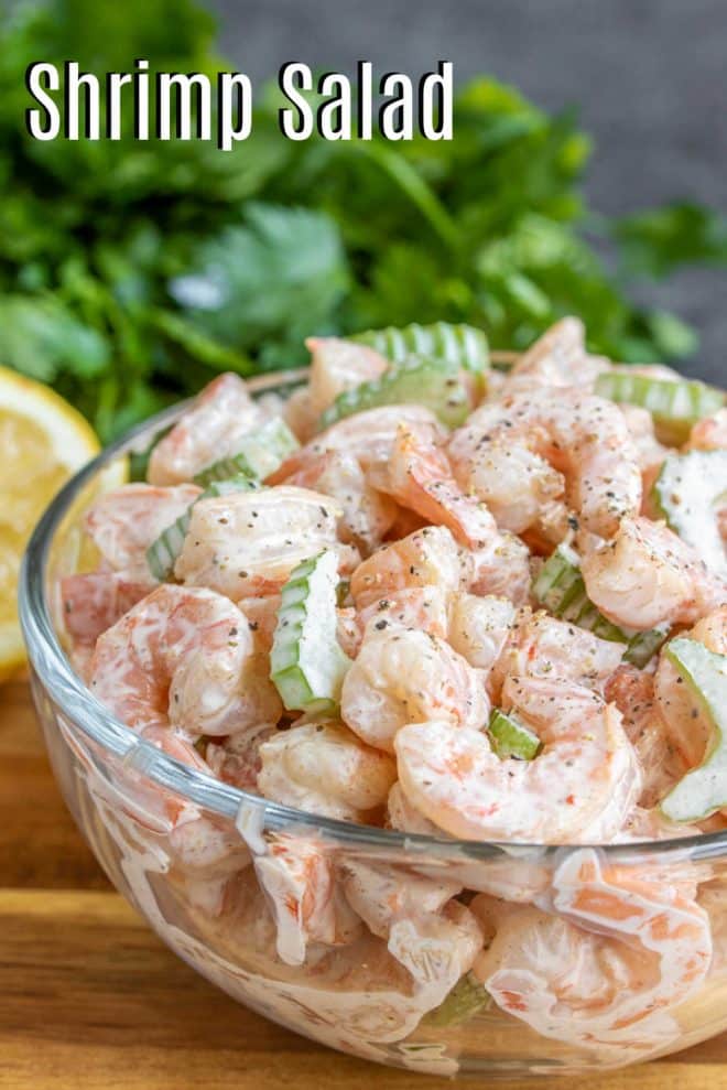 PInterest image of Shrimp Salad with title text