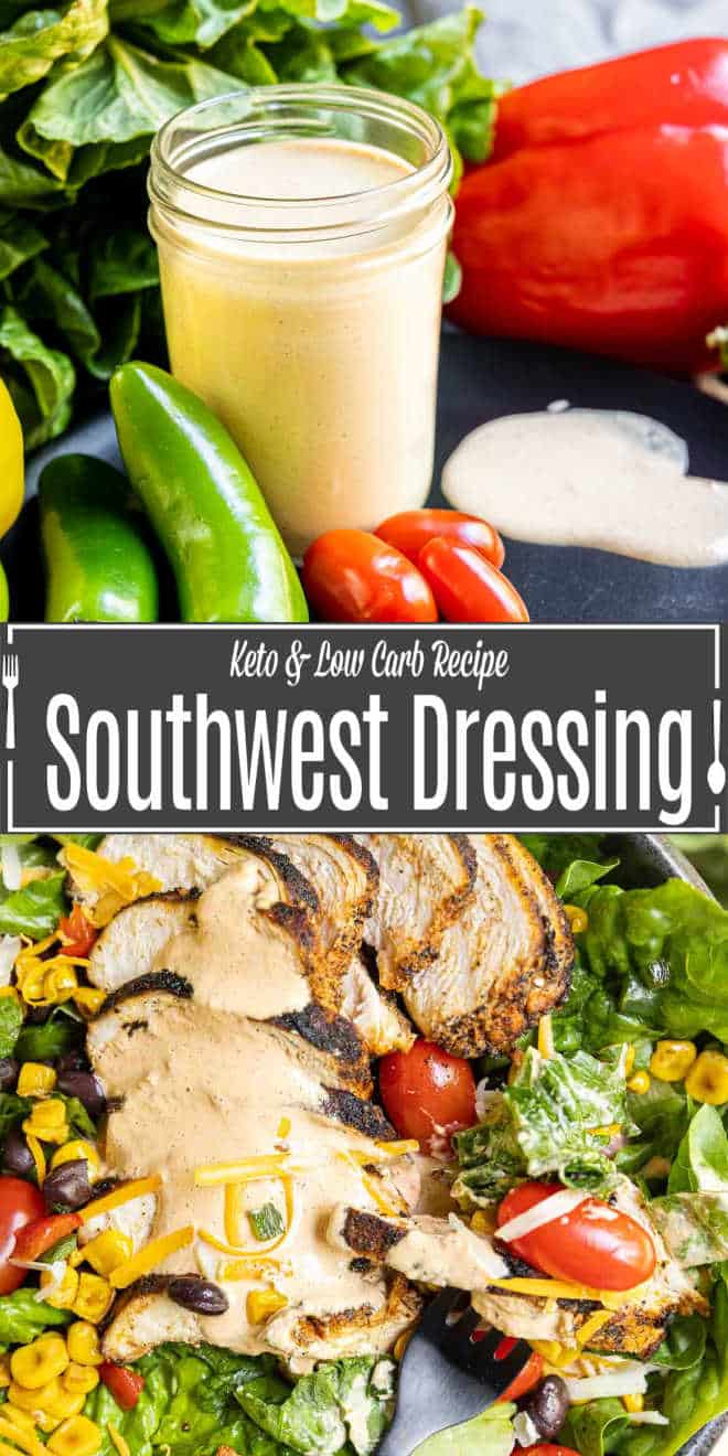 Pinterest image for Southwest Salad Dressing with title text