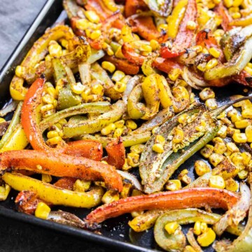 Veggie Fajitas on pan