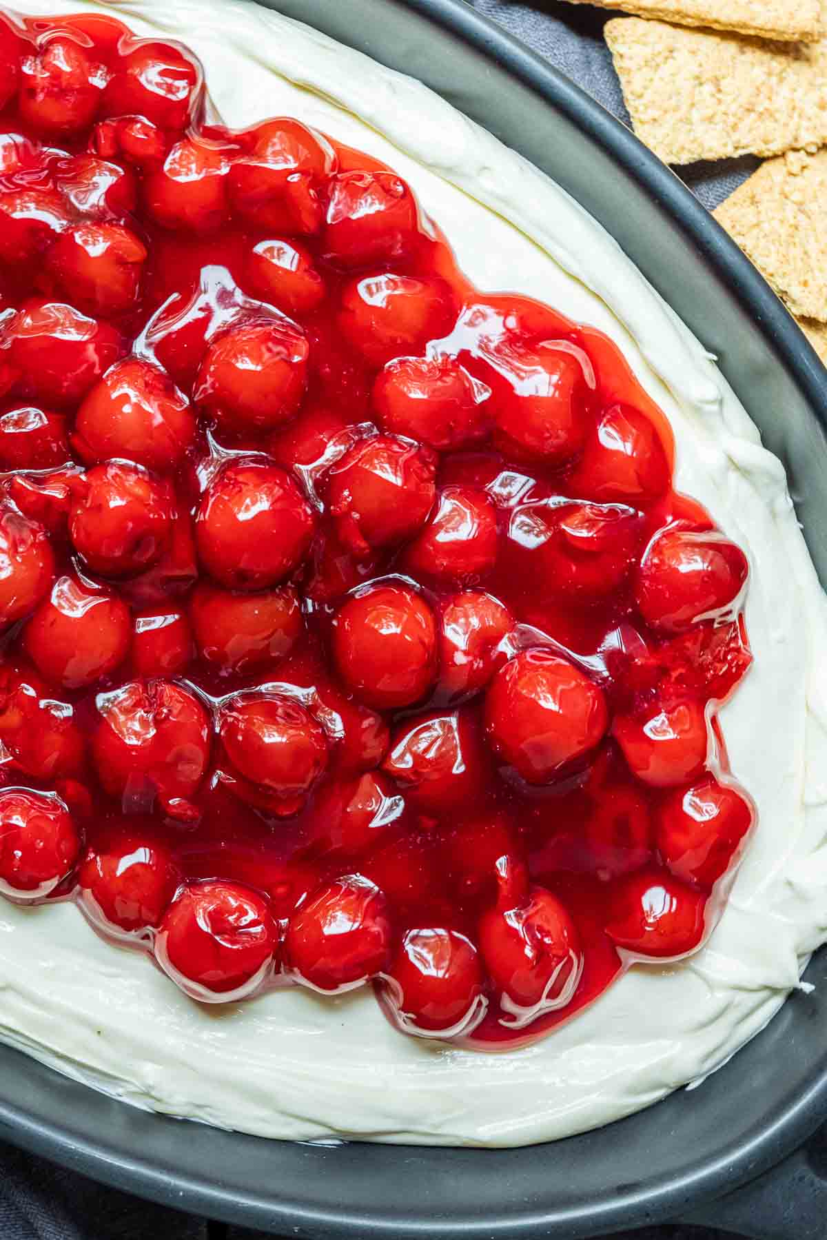 Cherry Cheesecake Dip in bowl