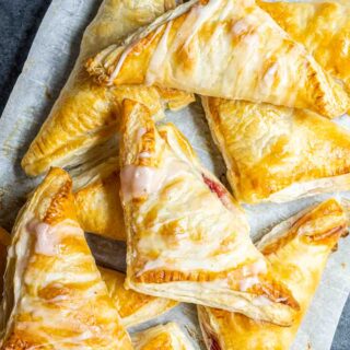 Cherry Turnovers made with puff pastry