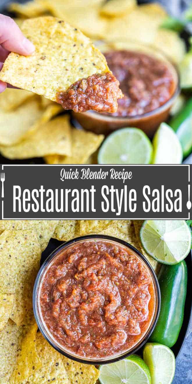 Pinterest image for 5 Minute Restaurant Style Salsa with title text