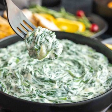 Pinterest image for Easy Creamed Spinach with title text