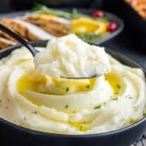 Not Your Mom’s Mashed Potatoes on a spoon