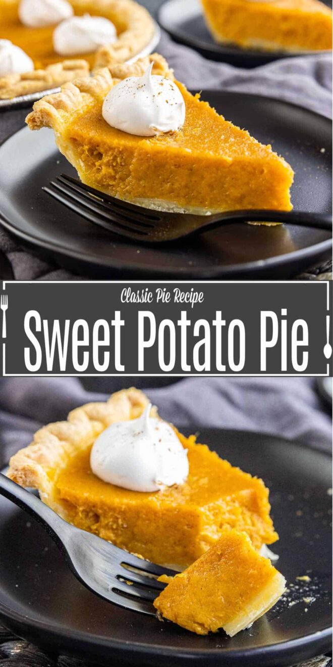 Pinterest image for Sweet Potato Pie with title text