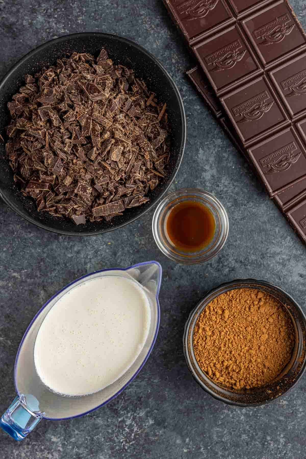 ingredients for Chocolate Truffles