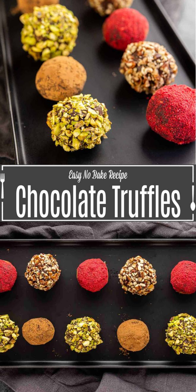 Pinterest image for Easy Chocolate Truffles with title text