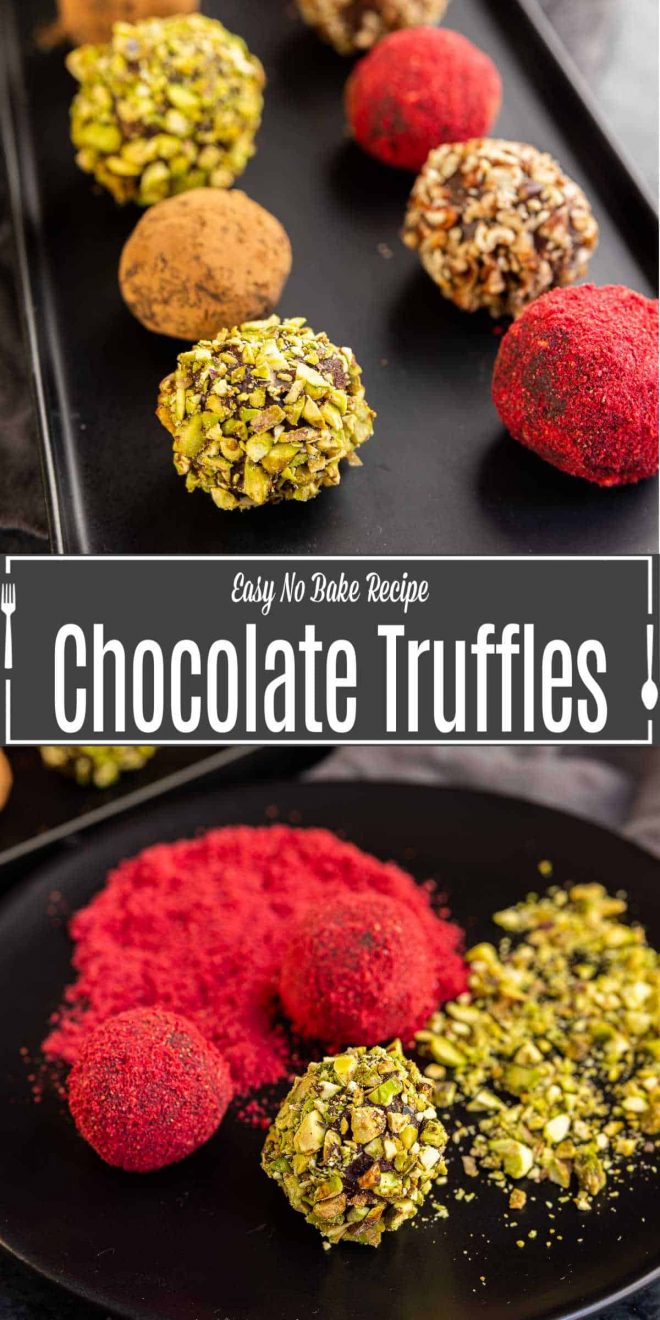 Pinterest image for Easy Chocolate Truffles with title text