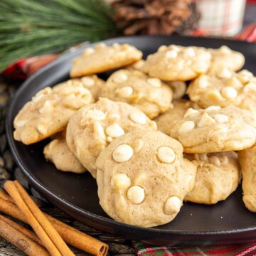 Eggnog Cookies on a black platter