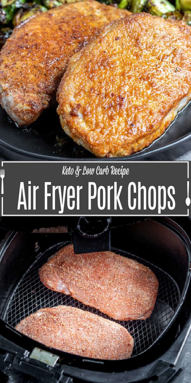 Pinterest image for Air Fryer Pork Chops with title text