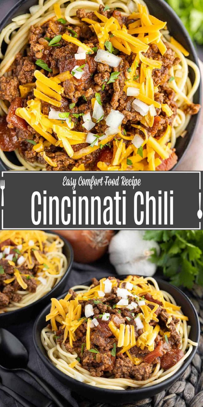 Pinterest image for Cincinnati Chili with title text