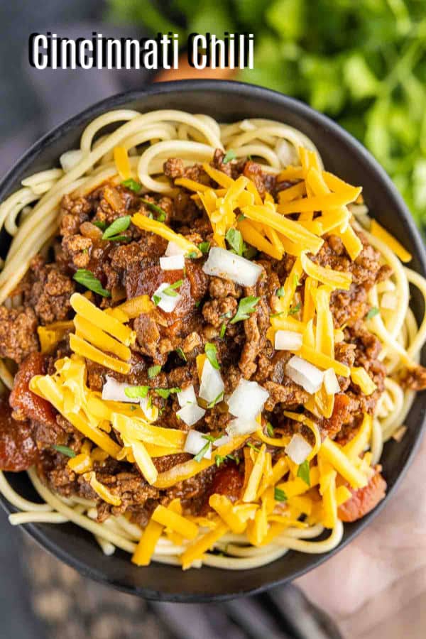 Pinterest image for Cincinnati Chili with title text