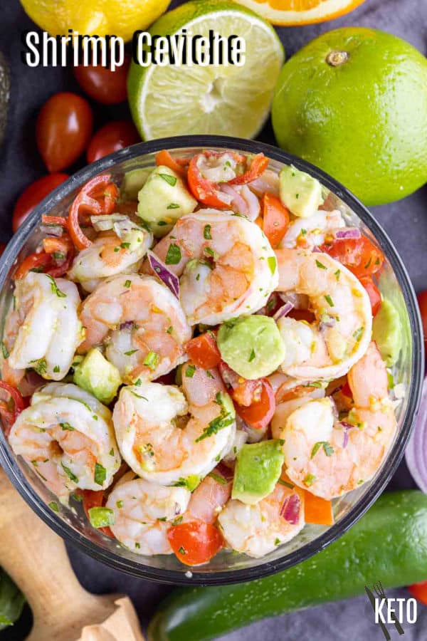 Pinterest iamge for Easy Shrimp Ceviche with title text