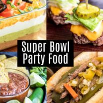 Collage of Super Bowl Party Food Ideas with title text