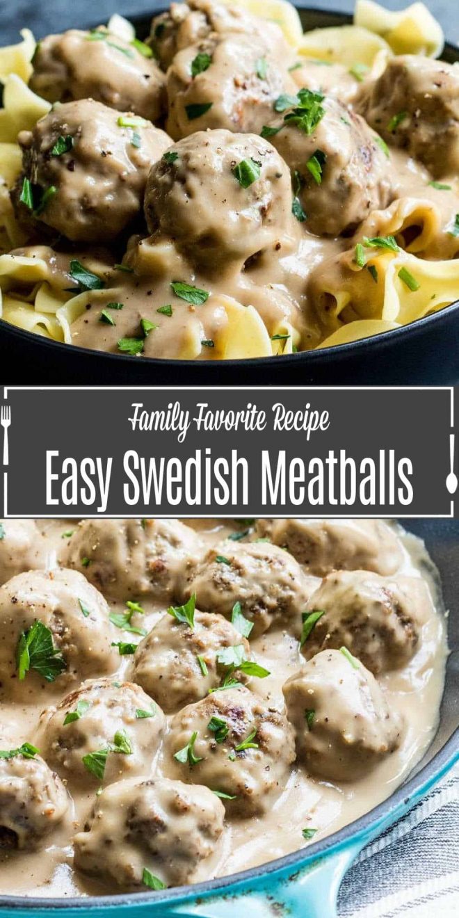 Pinterest image for Easy Swedish Meatballs