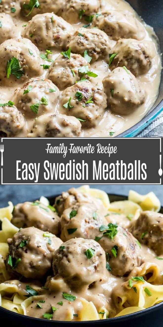 Pinterest image for Easy Swedish Meatballs