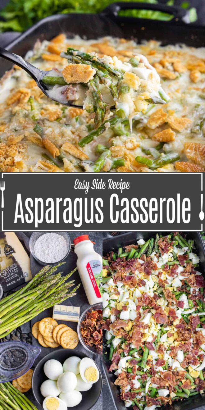 Pinterest image for Asparagus Casserole with title text
