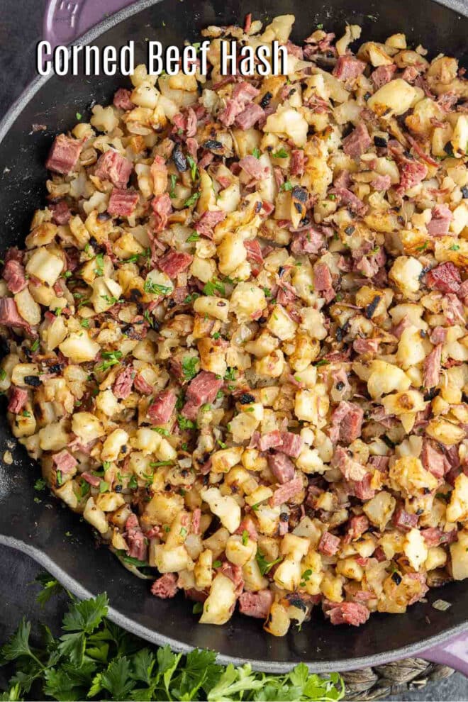 Pinterest image of Corned Beef Hash with title text