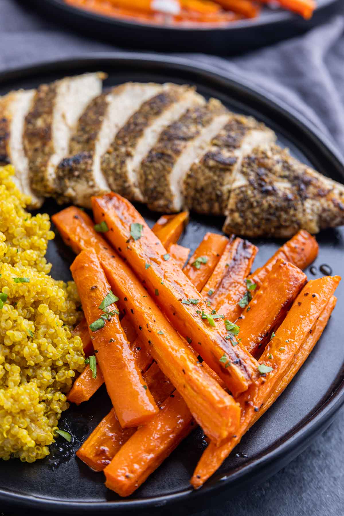 plate of Hot Honey Roasted Carrots