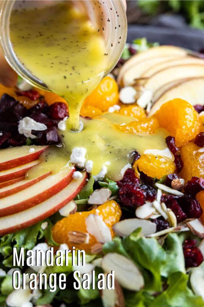 Pinterest image for Mandarin Orange Salad with title text