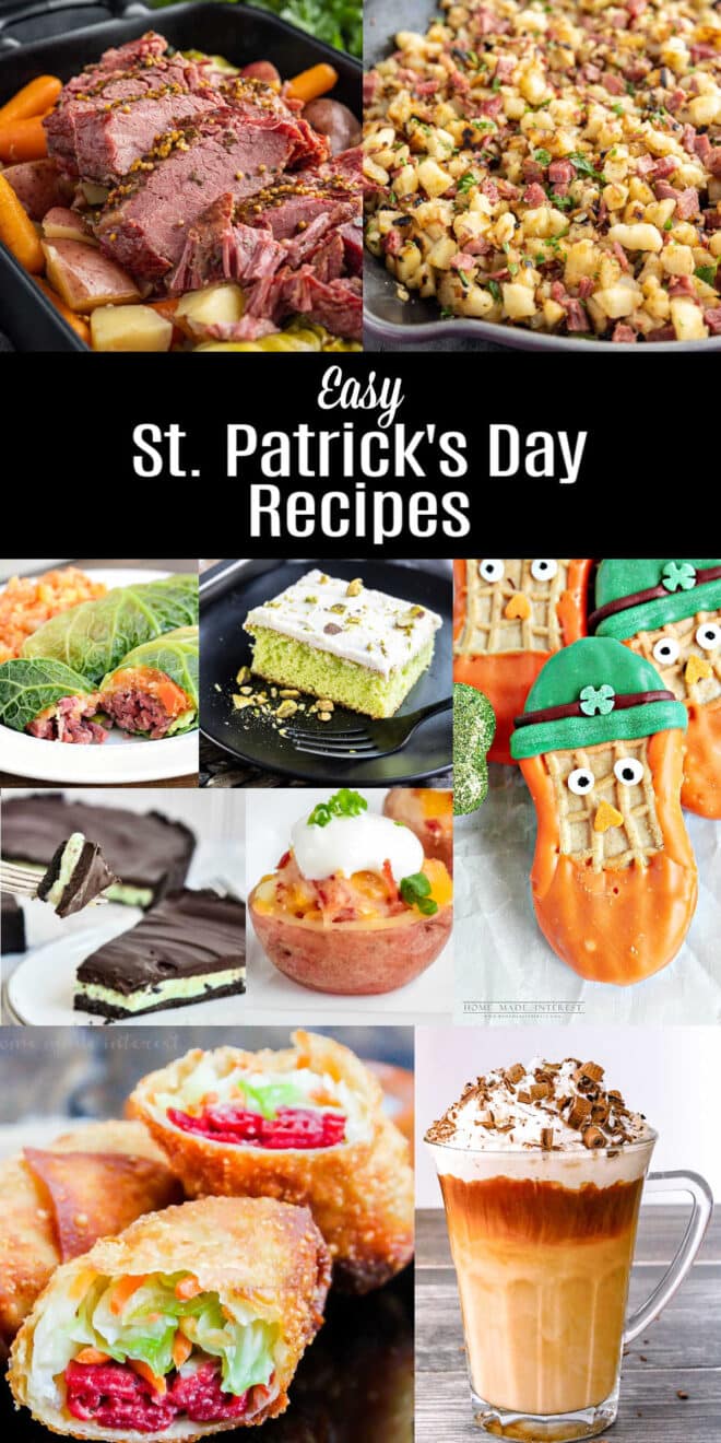 Pinterest image for Easy St. Patrick's Day Recipes with title text