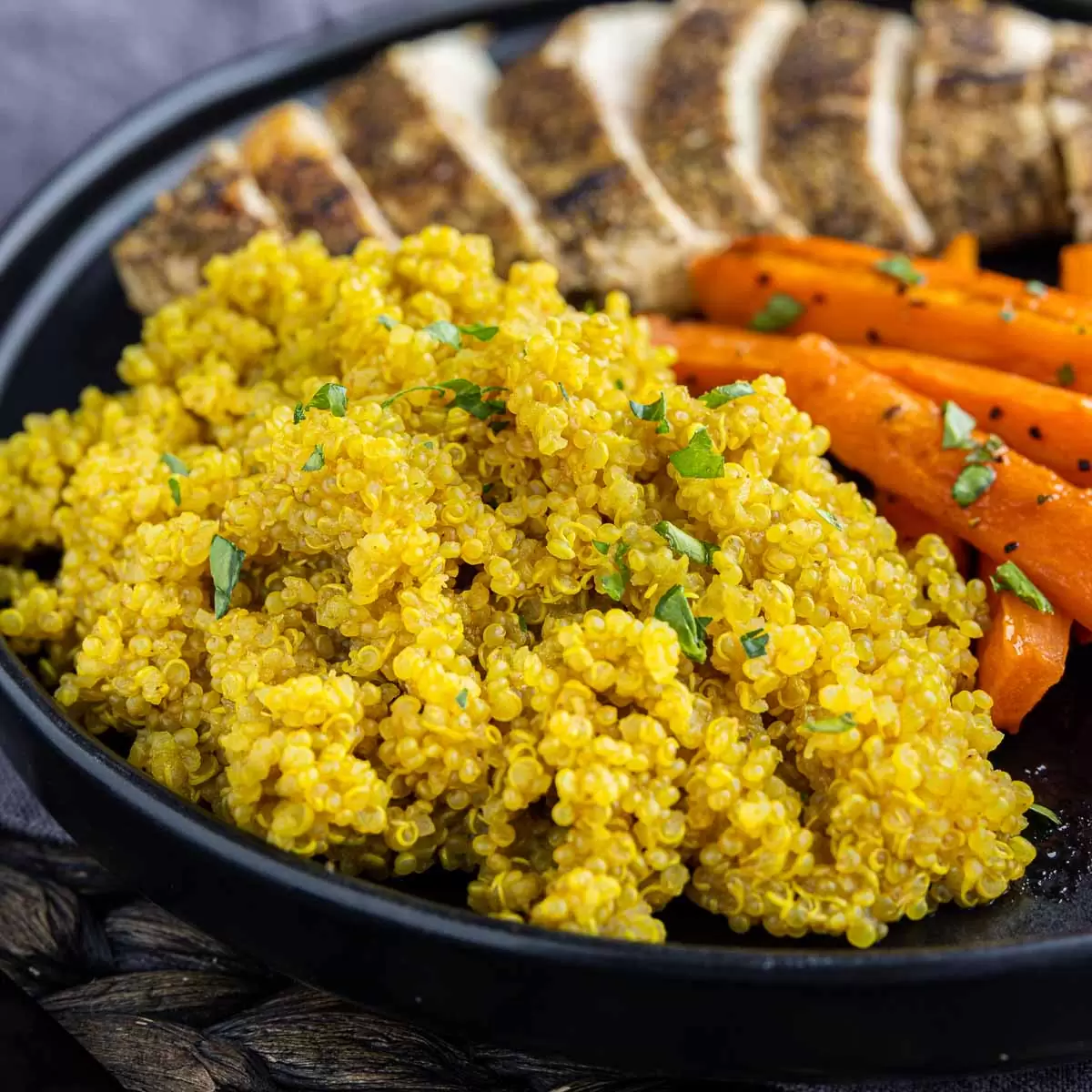 Turmeric Quinoa on a plate