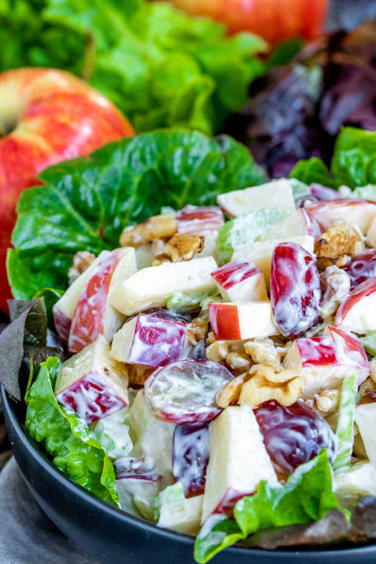 Waldorf Salad made with fruits and greens