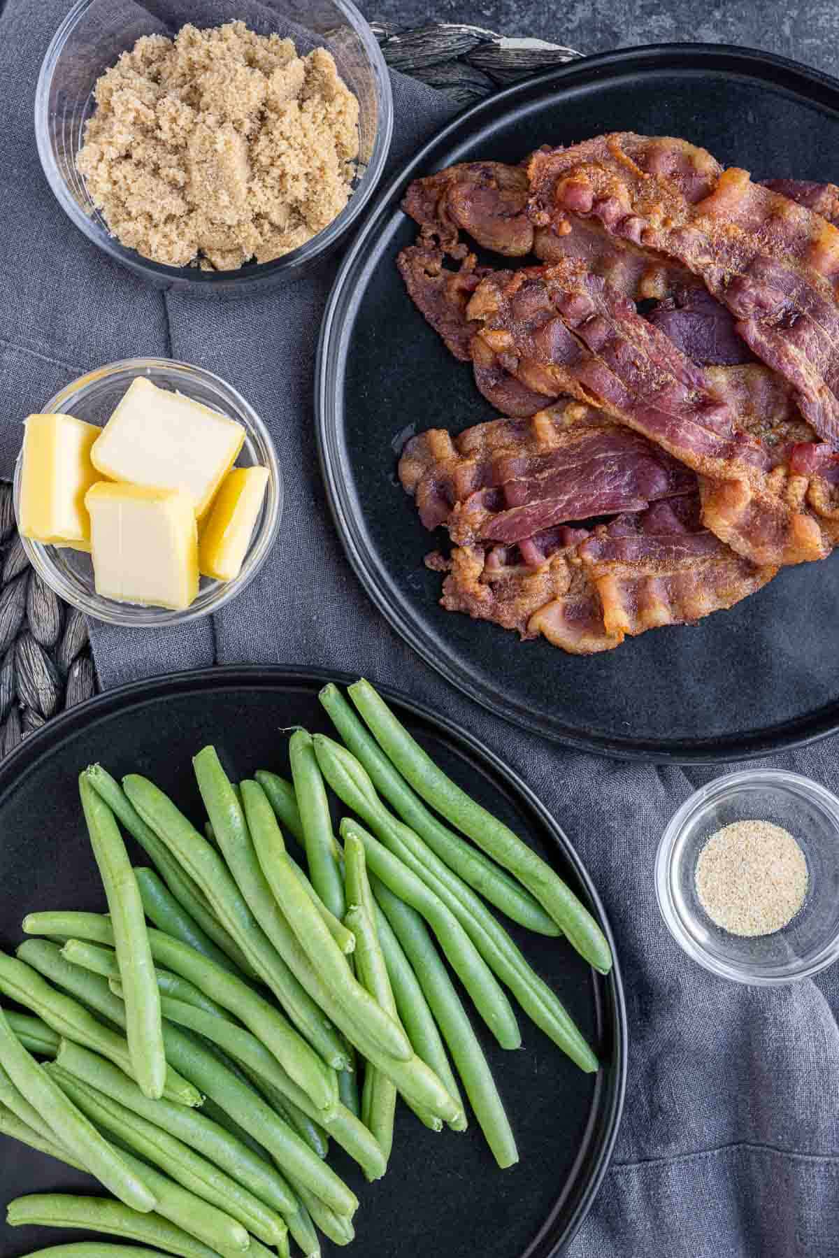 ingredients to make Bacon Wrapped Green Beans