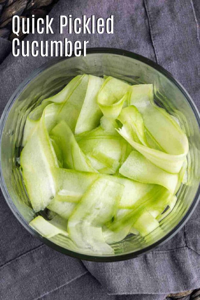 Pinterest image for Quick Pickled Cucumbers with title text