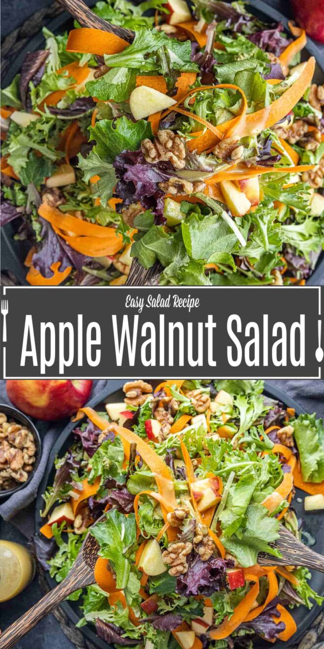 Pinterest image of Apple Walnut Salad with title text