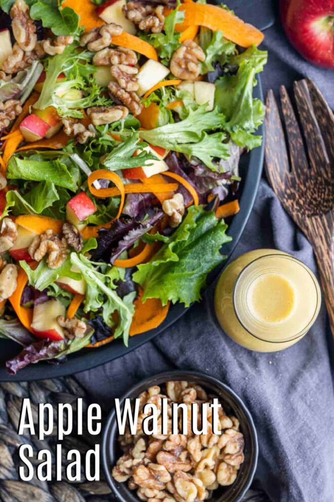 Pinterest image of Apple Walnut Salad with title text