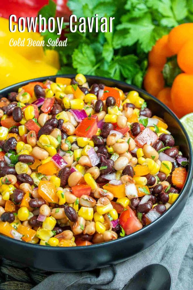 Pinterest image for Cowboy Caviar with title text