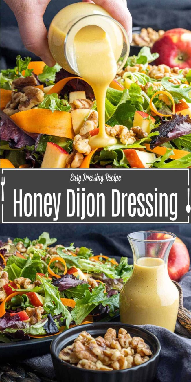Pinterest image for Honey Dijon Dressing with title text