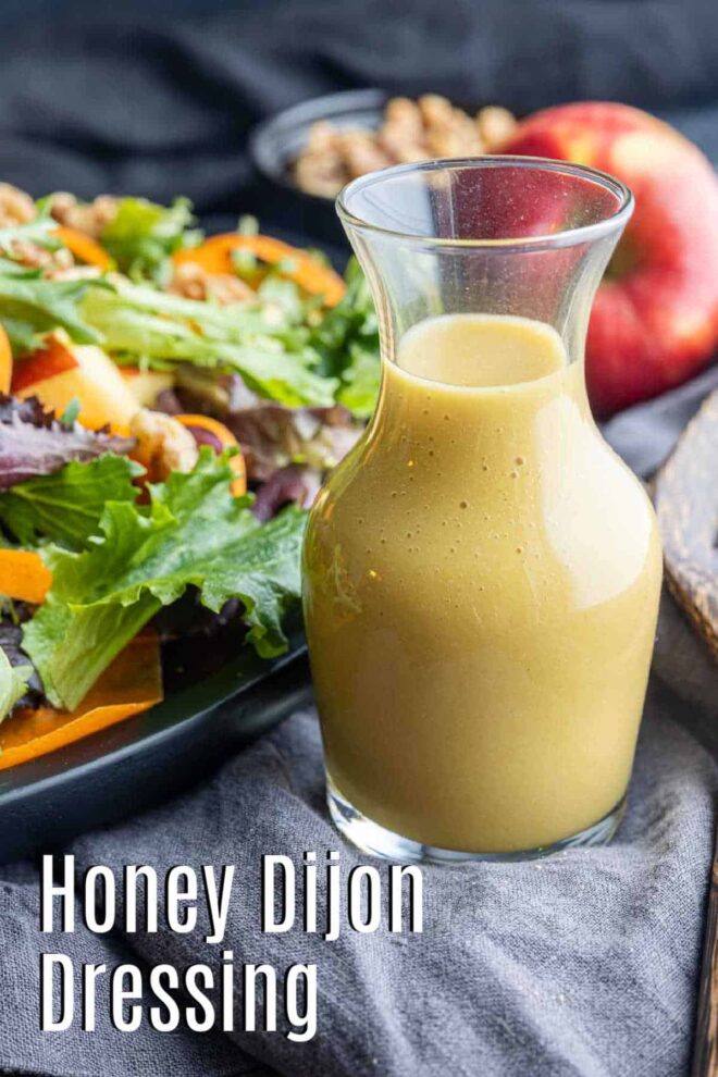 Pinterest image for Honey Dijon Dressing with title text