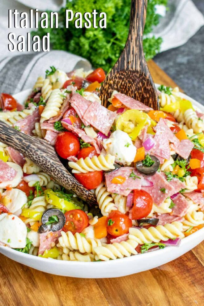 Pinterest image for Italian Pasta Salad with title text