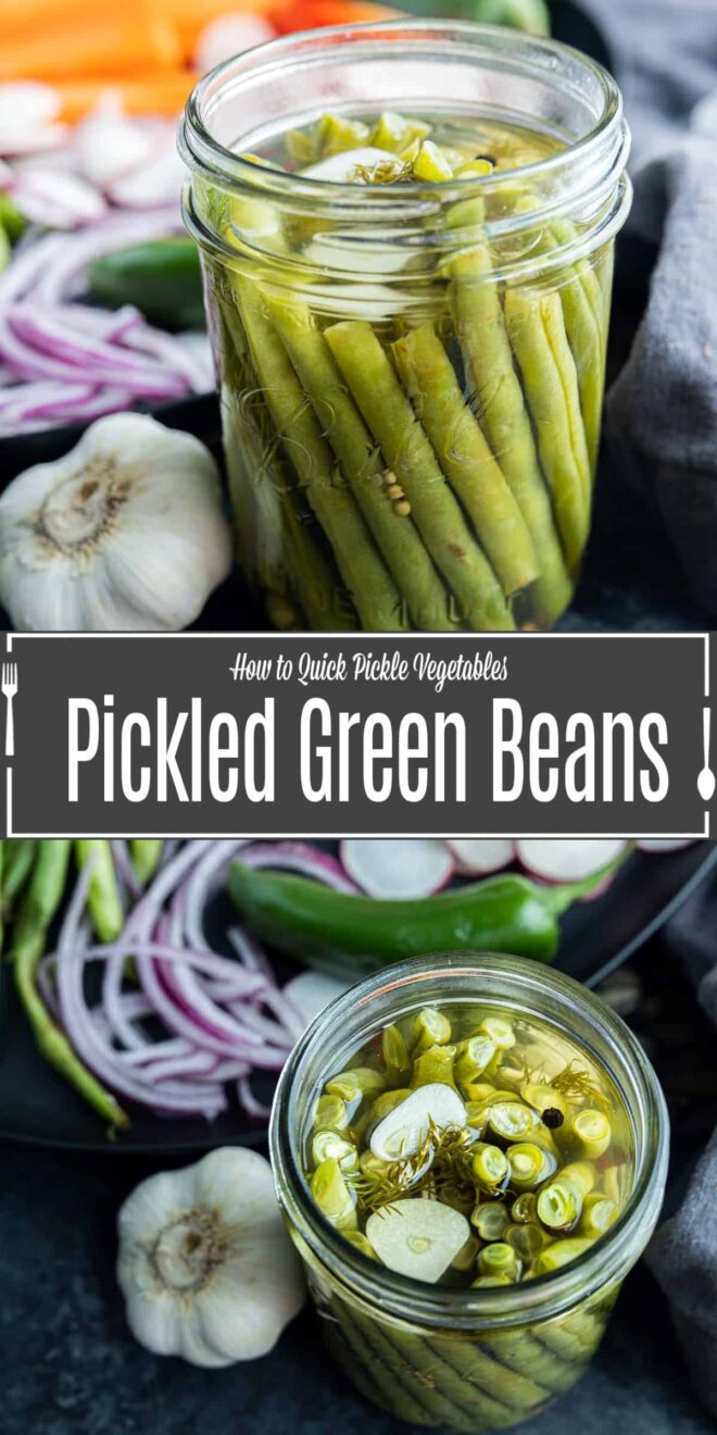 Pinterest image for Pickled Green Beans with title text