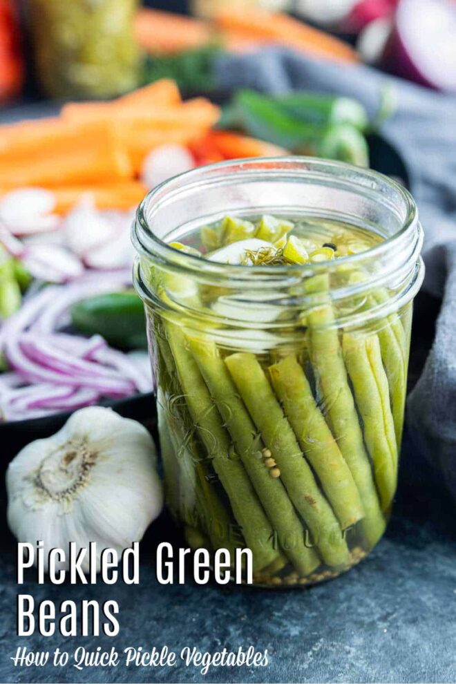 Pinterest image for Pickled Green Beans with title text