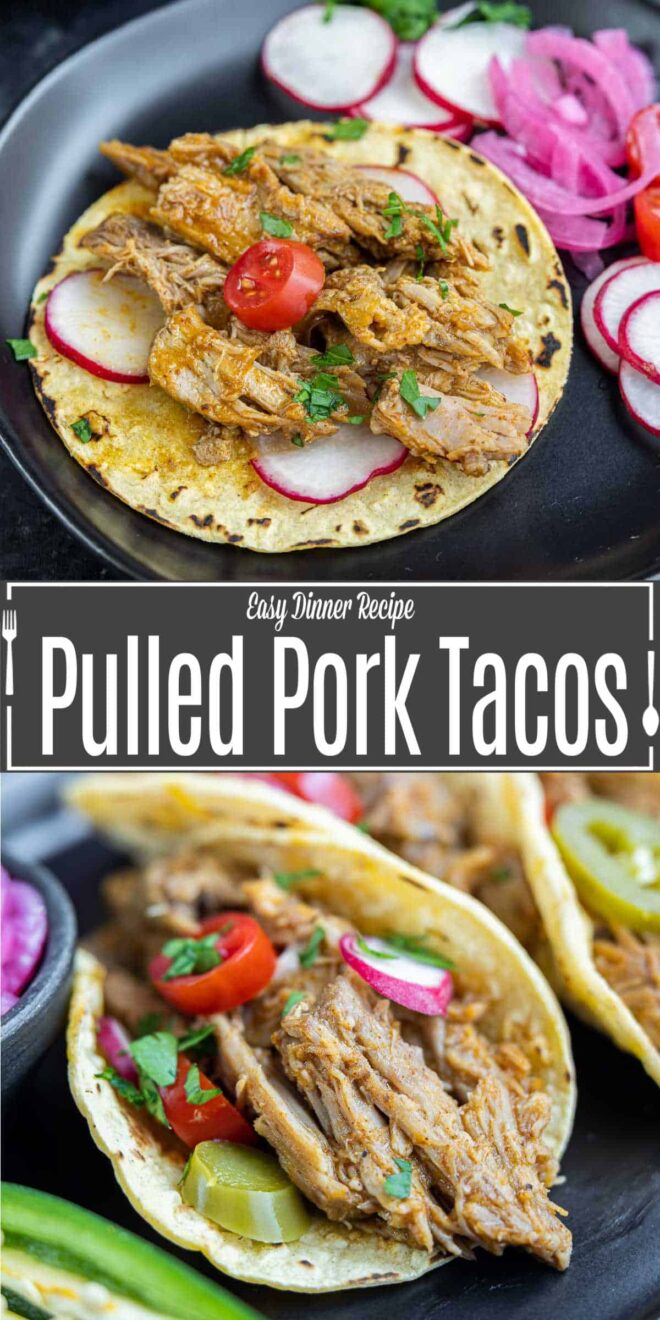 Pinterest image for Pulled Pork Tacos with title text