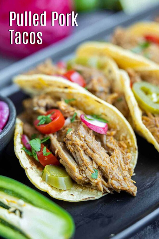 Pinterest image for Pulled Pork Tacos with title text