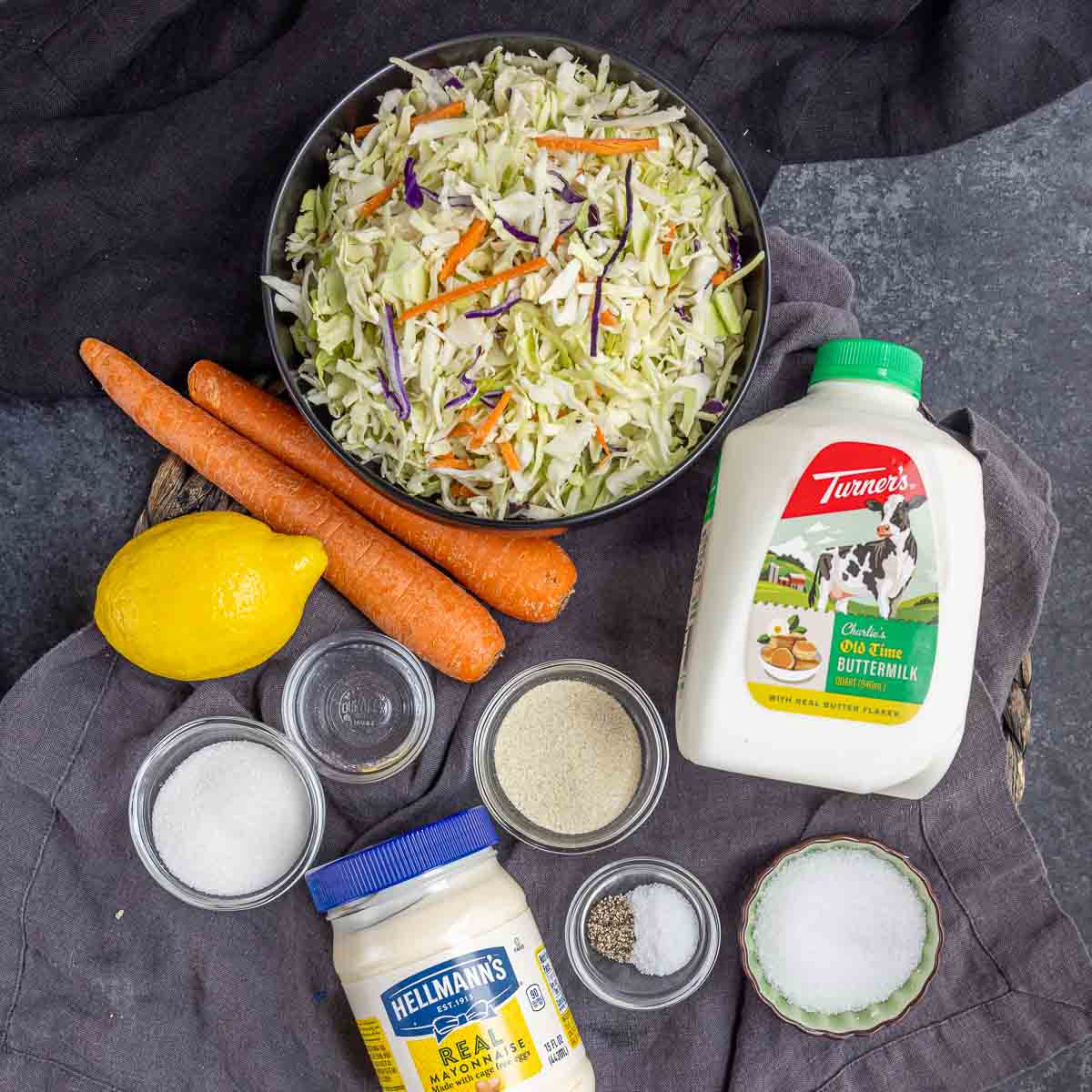 ingredients for Southern Coleslaw