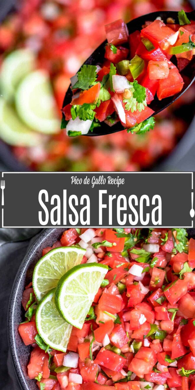 Pinterest image for Salsa Fresca with title text