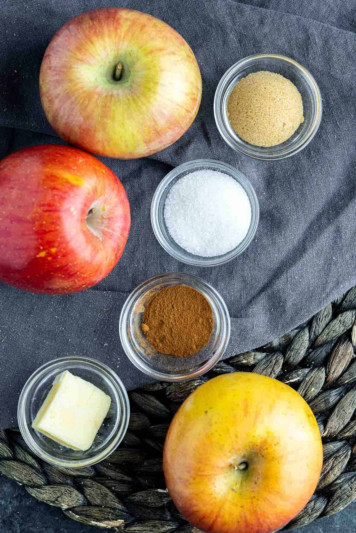 ingredients to make Air Fryer Baked Apple Slices