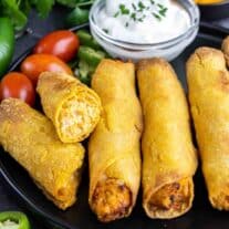 chicken Air Fryer Taquitos on a plate