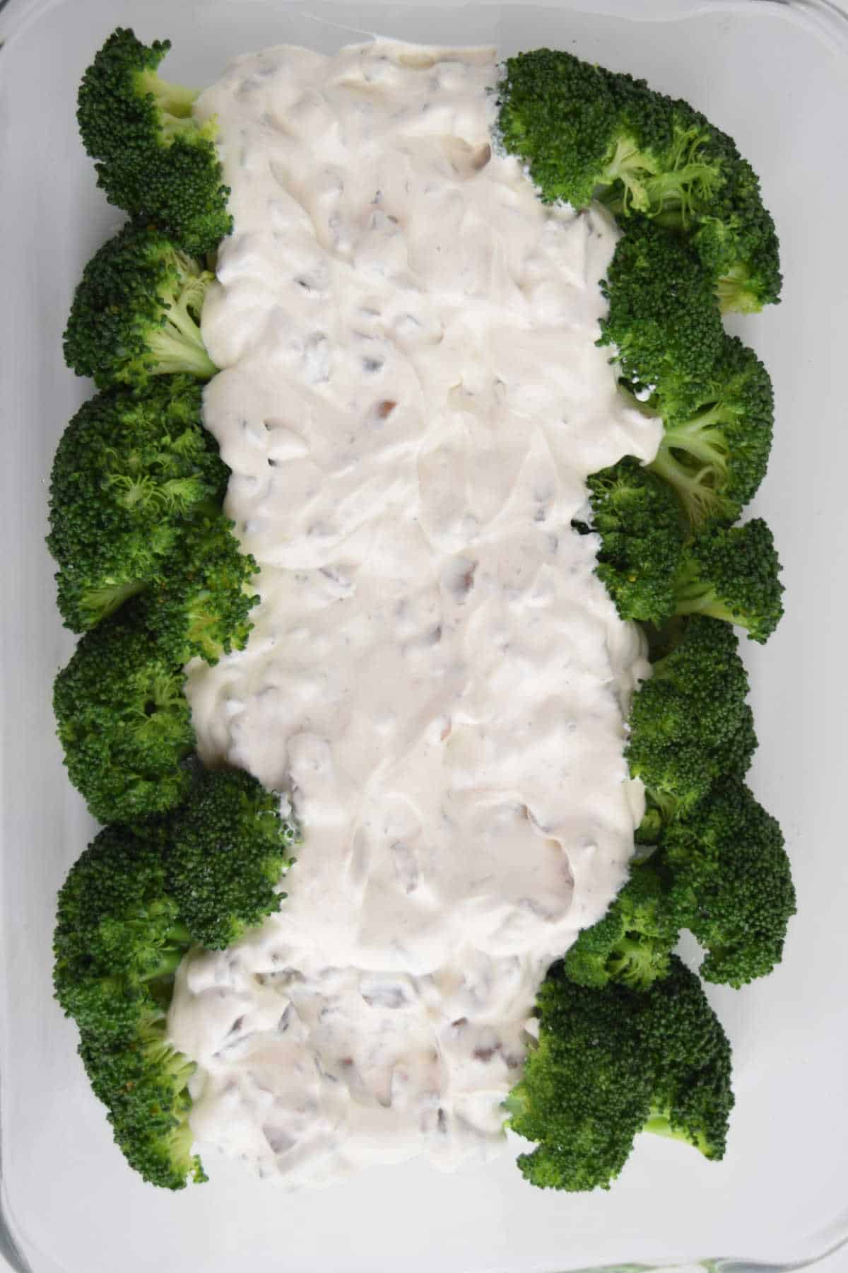 Broccoli Cheese Casserole made with mushroom soup
