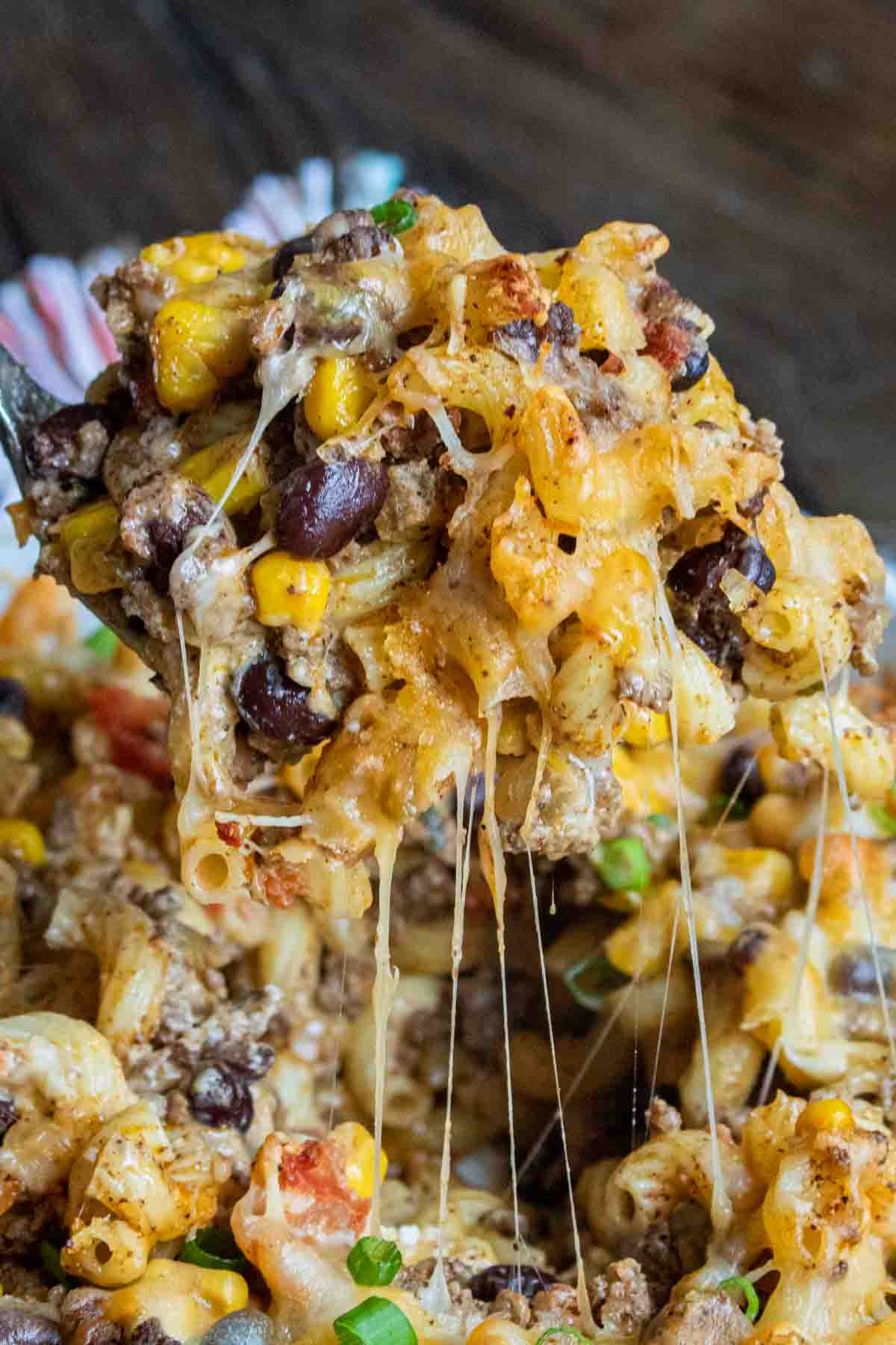 spoonful of Taco Mac and Cheese Casserole