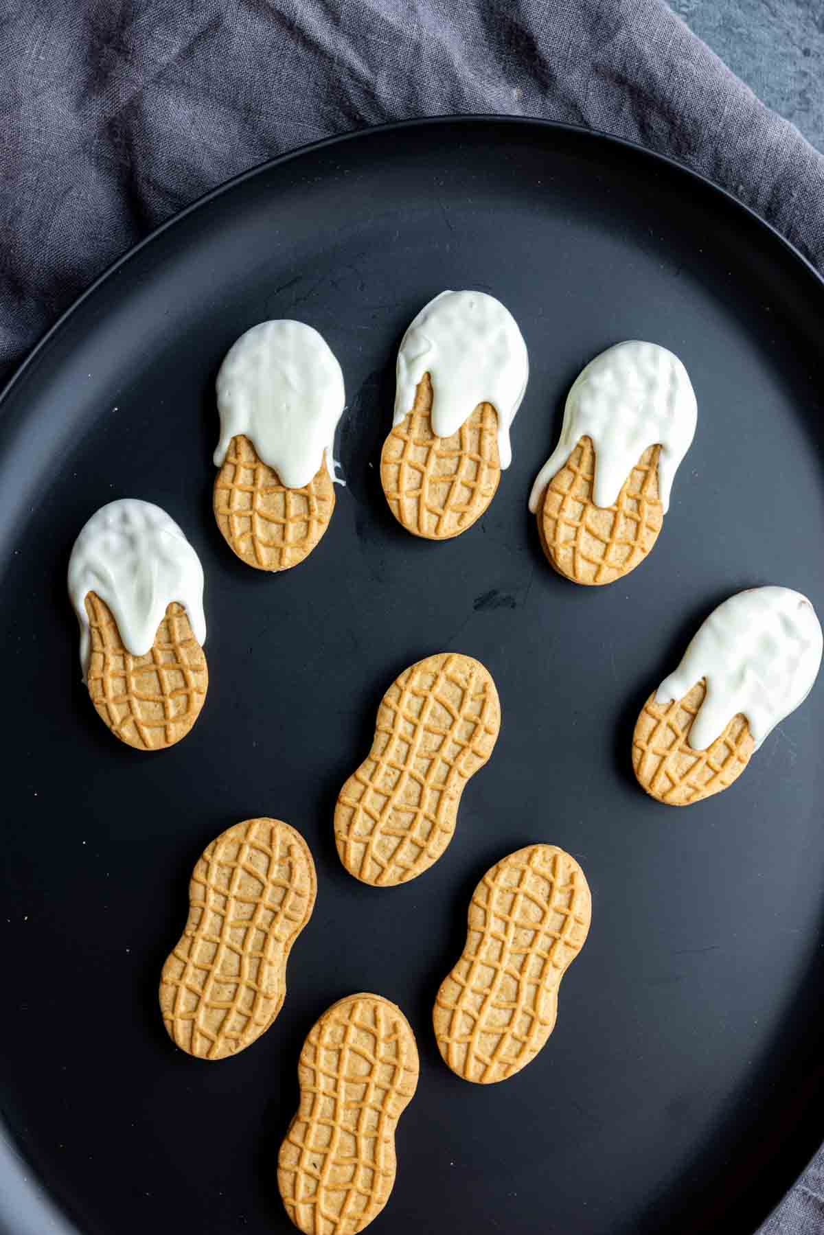 steps to make Nutter Butter Ghost Cookies